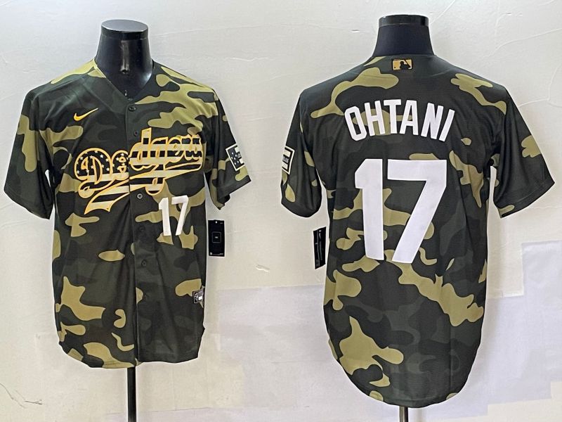 Men Los Angeles Dodgers #17 Ohtani Camo Joint Name 2025 Nike MLB Jersey style 10